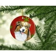 thumbnail image 2 of Carolines Treasures SC9437-CO1 Australian Shepherd Red Snowflakes Holiday Christmas Ceramic Ornament, Multicolor, 2 of 3
