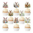 thumbnail image 2 of Easter Cupcake Toppers with Adorable Bunny, Chick, and Egg Designs for Party Decorations, Made of Cardboard, 2 of 9