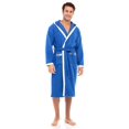 thumbnail image 2 of Men’s Terry Hooded Robe Spa Waffle Weave Bathrobe for Men 100% Cotton Robes Blue XXL, 2 of 8