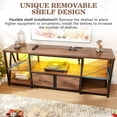 thumbnail image 5 of LED TV Stand for 65 inch TV, TV Console with LED Light, Modern Entertainment Center with Charging Station & Open Shelves & 2Drawers, Media Console Table for Living Room, Brown, 5 of 9