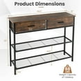 thumbnail image 3 of Resenkos 39.5 Inch Entryway Table with 2 Drawers and 2-Tier Shelves-Rustic Brown, Narrow Console Table, Entryway Hall Table with Shelves for Foyer & Entry Spaces, 3 of 8
