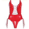 thumbnail image 1 of Lencería sexy para mujer Hot Wetlook Clubwear Charol con cordones Bodysuit Ajustable Spaghetti Strap Catsuit Disfraces ZefeiWu 8390606783684, 1 of 1