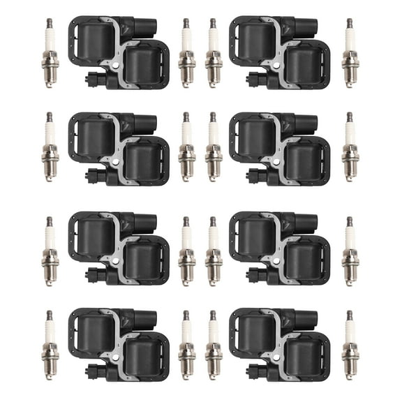 8 Ignition Coils and 16 Iridium Spark Plugs Compatible with Mercedes C43 AMG E430 CLK430 4.3L Replacement for UF359