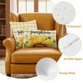 thumbnail image 6 of Sunflowers Outdoor Pillow Covers 20x20 Set of 2,Waterproof Patio Throw Pillowcase Protectors,Yellow Plaid Sunshine Vintage Country Bee Decorative Pillow Shams Cushion Covers for Seat Bed Couch Sofa, 6 of 8