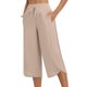 thumbnail image 1 of TaTaai Women's High Waisted Yoga Capris with Side Slit Stretchy Comfortable 7/8 Length Workout Pants for Work Casual Lounge Gym Fitness Soft Non-See-Through Gift, 1 of 7