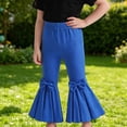 thumbnail image 2 of JCCXIN Girls Flare Pants Baggy Bow Elastic Waist Stretch Pants Outdoor Playwear Summer Casual Everyday Wear Lovely Street Bottoms,Blue,3-4 Years, 2 of 9