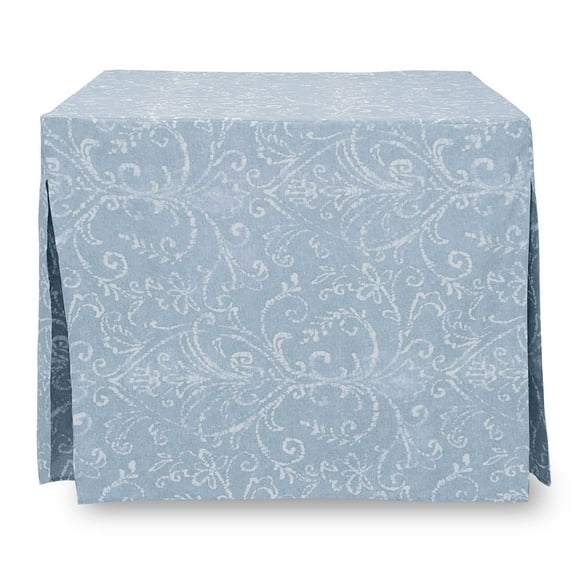 Tablevogue 34-Inch Square Misty Blue Bali Print Table Cover