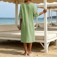 thumbnail image 6 of YuXingFu Dresses for Women Wedding Guest Maxi V-Neck Plus Size Womens Dress Short Sleeve for 2026 Long Casual Summer Green M, 6 of 8
