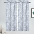 thumbnail image 2 of Vintage Window Curtains Damask Pattern Printed Curtains for Bathroom Window Light Filtering Tiers for Small Window, Grey, 27"X45", 2 pcs, 2 of 7