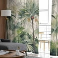 thumbnail image 4 of Summer Tropical Leaves Sheer Curtains 72 Inches Long 2 Panels Set, Window Sheer Curtains for Living Room/Bedroom, Green Palm Trees Botanical Light Filtering Rod Pocket Curtain 52'' x 72'' x 2, 4 of 7