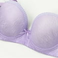 thumbnail image 3 of Fatuov Lace Wire Bras for Women Solid Color Comfort T-Shirt Bra for Outdoor, Push Up Full Coverage Supportive Lightly Lined Bra 46C, Purple, 3 of 4