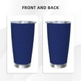 thumbnail image 3 of Fotbe Navy Blue Pattern 20 oz Tumbler Stainless Steel Vacuum Insulated Coffee Ice Cup Double Wall Travel Flask Leak-proof Coffee Cup-Straw Three-piece Set, 3 of 8