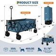 thumbnail image 3 of Lumiparty Collapsible Wagon Cart, Portable Large Utility Wagon for Camping, Beach, Picnic, Shopping, Sports, and Grocery Transport, Blue, 3 of 8