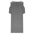 thumbnail image 4 of qILAKOG Summer Plus Size Dresses for Women Beach Solid Color T Shirts Sundress Short Sleeve Off Shoulder Casual Loose Tank Dress Women's Summer Crewneck Swing Sundress Fit & Flare Flowy Maxi Dress, 4 of 5