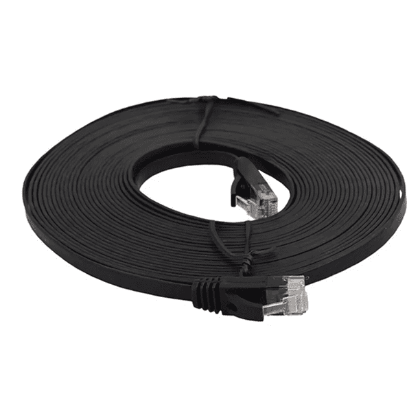 Cable Red Plano Categoria 6 Cat6 Rj45 Utp Ethernet 15 Metros negro