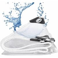 Lona impermeable transparente, cubierta de PVC resistente al viento, a prueba de lluvia, con ojales, cubierta protectora para terraza, jardín, camping al aire libre, espesor 0,5 mm, 2 × 3 m