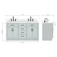thumbnail image 3 of Ariel Hepburn 61 In. Double Rectangle Sink Vanity With White Quartz Countertop In Grey, 3 of 9