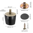 thumbnail image 2 of Paquete de 4 patas de muebles, patas redondas de madera de 2 pulgadas, pies de silla de repuesto para sofá, silla, negro, 2 of 6
