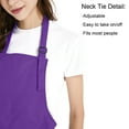 thumbnail image 4 of Toptie Unisex Bib Apron, Cotton Canvas Adjustable Chef Cooking Apron with Pockets-Purple-L, 4 of 6
