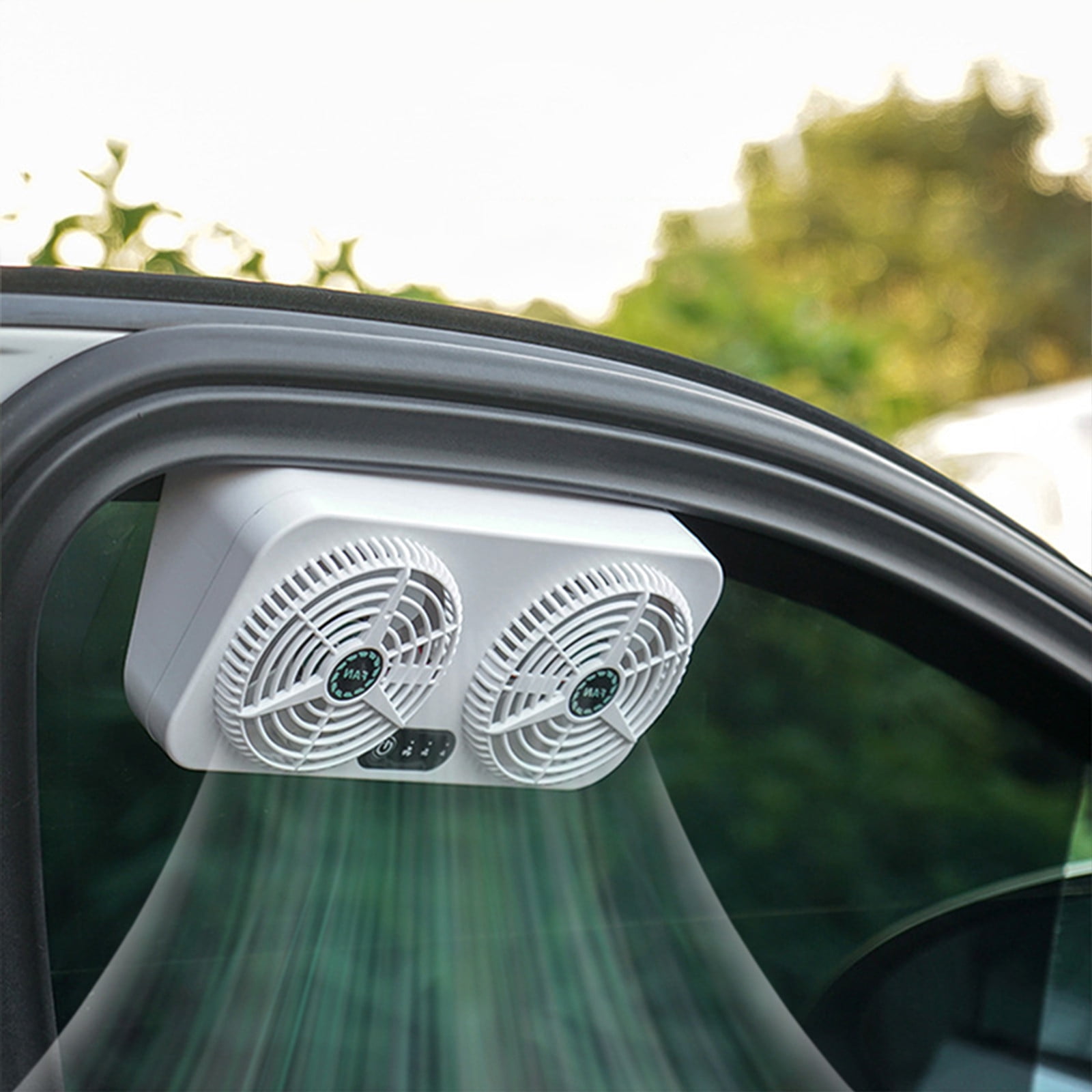USB Powered Car Exhaust Fan, Low Noise Cooling Fan for Car, 3 Speed Adjustable Radiator Fan, Effective Heat Dissipation Exhaust Fan, Circulates Air and Reduces Odor