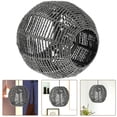 thumbnail image 1 of OULII 1Set Round Grey Metal Hemp Rope Small Lamp Shade for Pendant Light 5.9x5.9x3.5in, 1 of 8