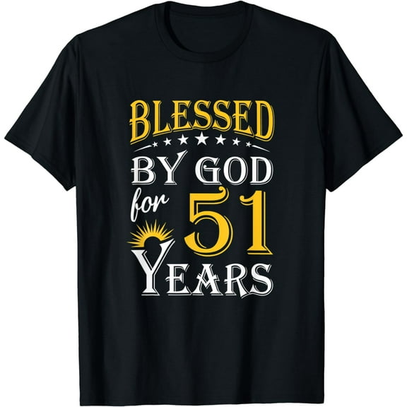 Vintage Blessed by God for 51 years Happy 51st Birthday T-Shirt