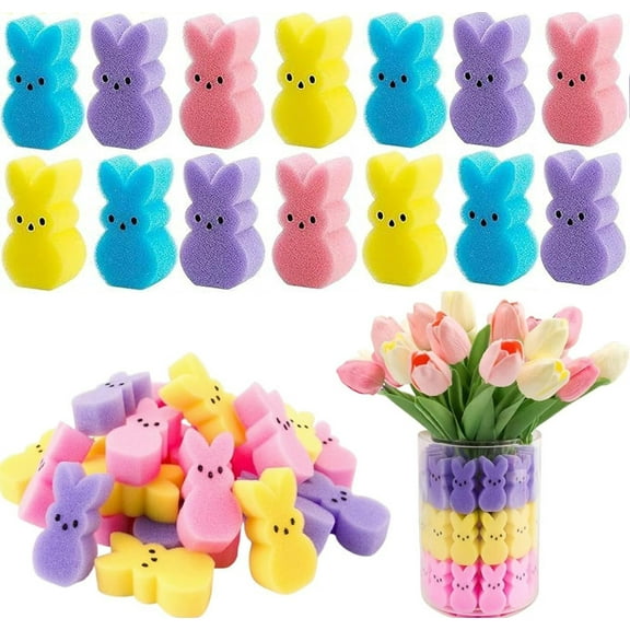 Easter Decorations,Happon 64Pcs Sponges Bunnies Vase Filler,Easter Bunny Table Decorations,Spring Rabbit Centerpiece Decor for Home