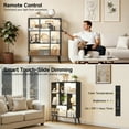 thumbnail image 6 of OUTONLIFE 7 Cube Storage Organizer,Open Bookshelf with Lights,Cube Storage Bookcase,Wood Bookcase for Living Room Office,Black, 6 of 11