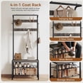 thumbnail image 4 of Gianna Hall Tree with Shoe Bench and Coat Rack, Entryway Bench with Shoe Storage and Hooks, 4-in-1 Coat and Shoe Rack for Entryway, Mudroom Storage Organizer with Shelves，Brown, 4 of 7
