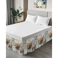 thumbnail image 4 of Retro Ocean Turtle Bed Skirt Queen Size 16&nbsp;Inch Drop, Marine Life Starfish Watercolor Wrap Around Dust Ruffle Bedskirts, Wrinkle & Fade Resistant Easy Fit Bedskirt with Adjustable Elastic, 4 of 8