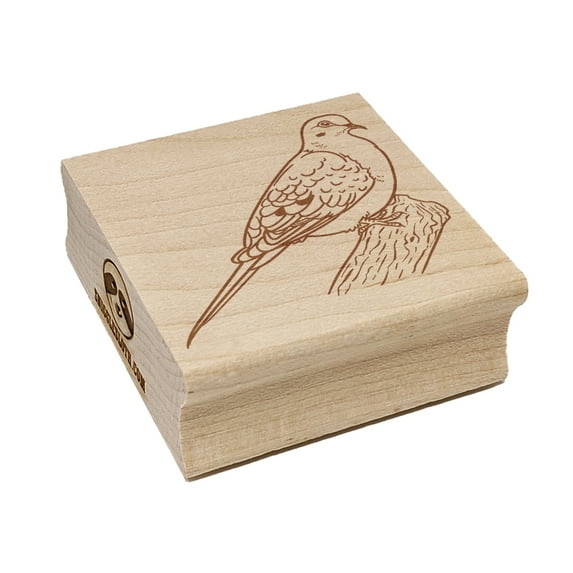 Watchful Mourning Dove Bird Square Rubber Stamp Stamping Scrapbooking Crafting - Medium 1.75in