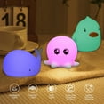 thumbnail image 2 of TRIPRO Cute Mini Ocean Nursery Silicone Squishy Lamp Night Light (6 Packs: Whale,Shark,Octopus,Dolphin,Turtle,Duck), 2 of 7