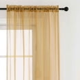 thumbnail image 2 of Woven Trends Crystal Sheer Voile Curtain Panels - Solid Rod Pocket Window Treatments with Light Filtering Sheers for Living Room, Bedroom Drapes 2-Pack Panels, 52"W x 84"L, Gold, 2 of 5