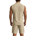 thumbnail image 3 of Débardeur d'Été Sans Manches en Lin Uni pour Tenue Décontractée Quotidienne pour Hommes, 3 of 5