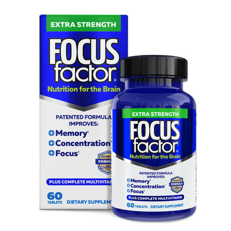 Focus Factor Extra Strength 60ct- Memory, Concentration, Focus Brain Supplement