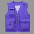 thumbnail image 2 of StSilkitty Mens Sleeveless Vest Solid Color Quick Dry V Neck Zip up Cargo Waistcoat with Multi Pockets Outdoor Hiking Vest, 2 of 5