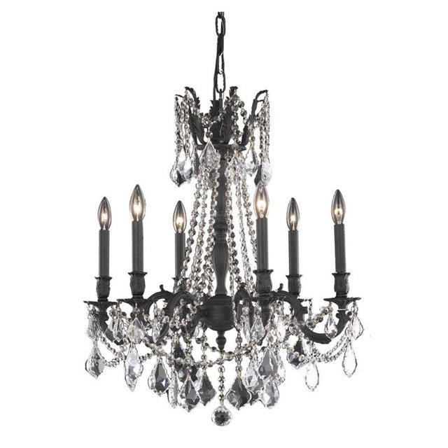 Elegant Lighting Rosalia 23" 6 Light Elements Crystal Chandelier