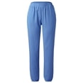 thumbnail image 5 of WTXUE Wide Leg Pants, Bell Bottoms Women Solid Trousers Casual Baggy Elastic Waist with Pockets, Linen Pants Women Pantalones De Mujer, 6-Blue, 5 of 7