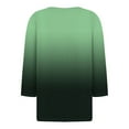 thumbnail image 4 of JULMCOMO Tops for Women Cute Summer Shirt Gradient Print Button Up V Neck Fashion Tshirts 3/4 Sleeve Tops Tunic, 4 of 5