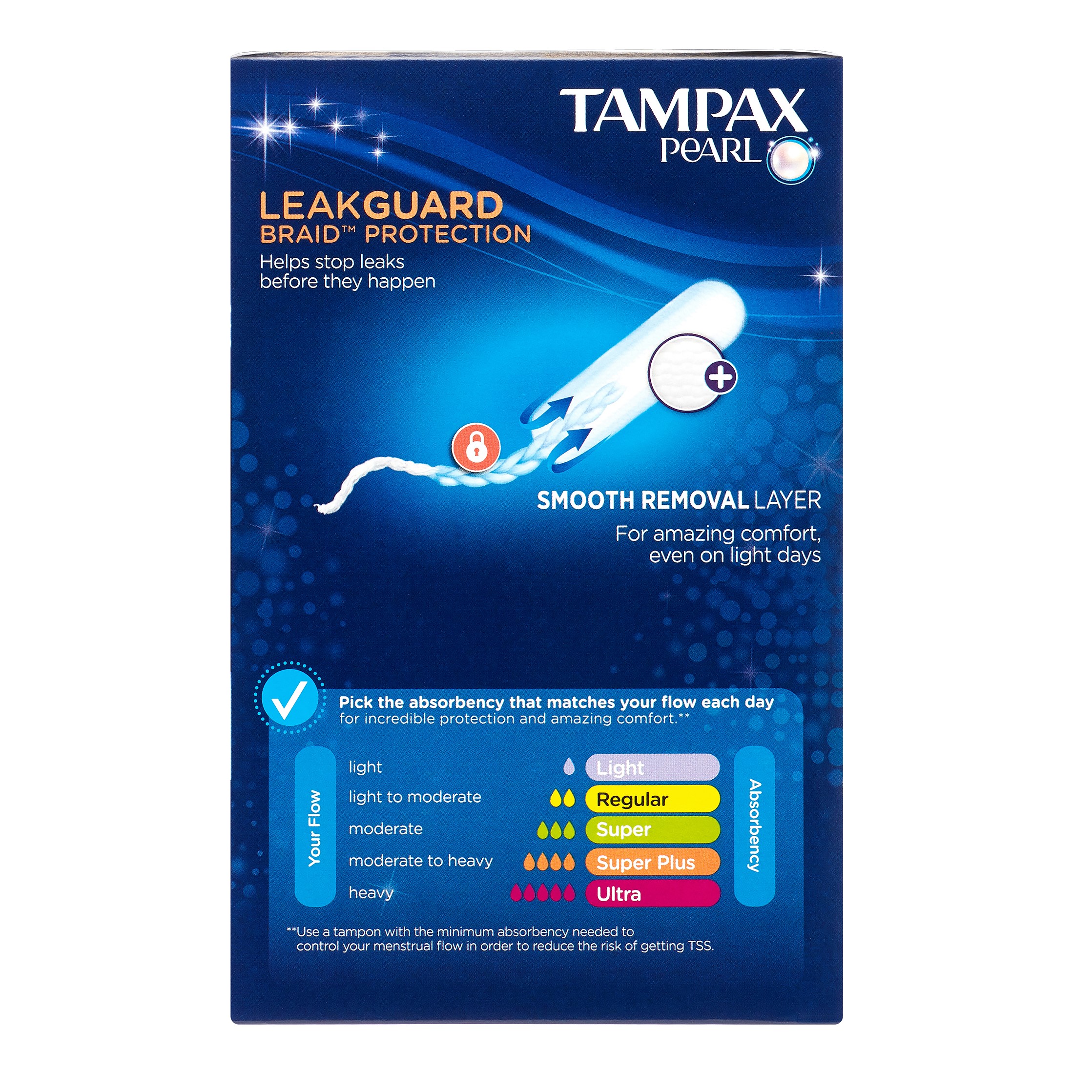 Tampax Pearl Lite Tampons with Drawstring Bag, 36 Count