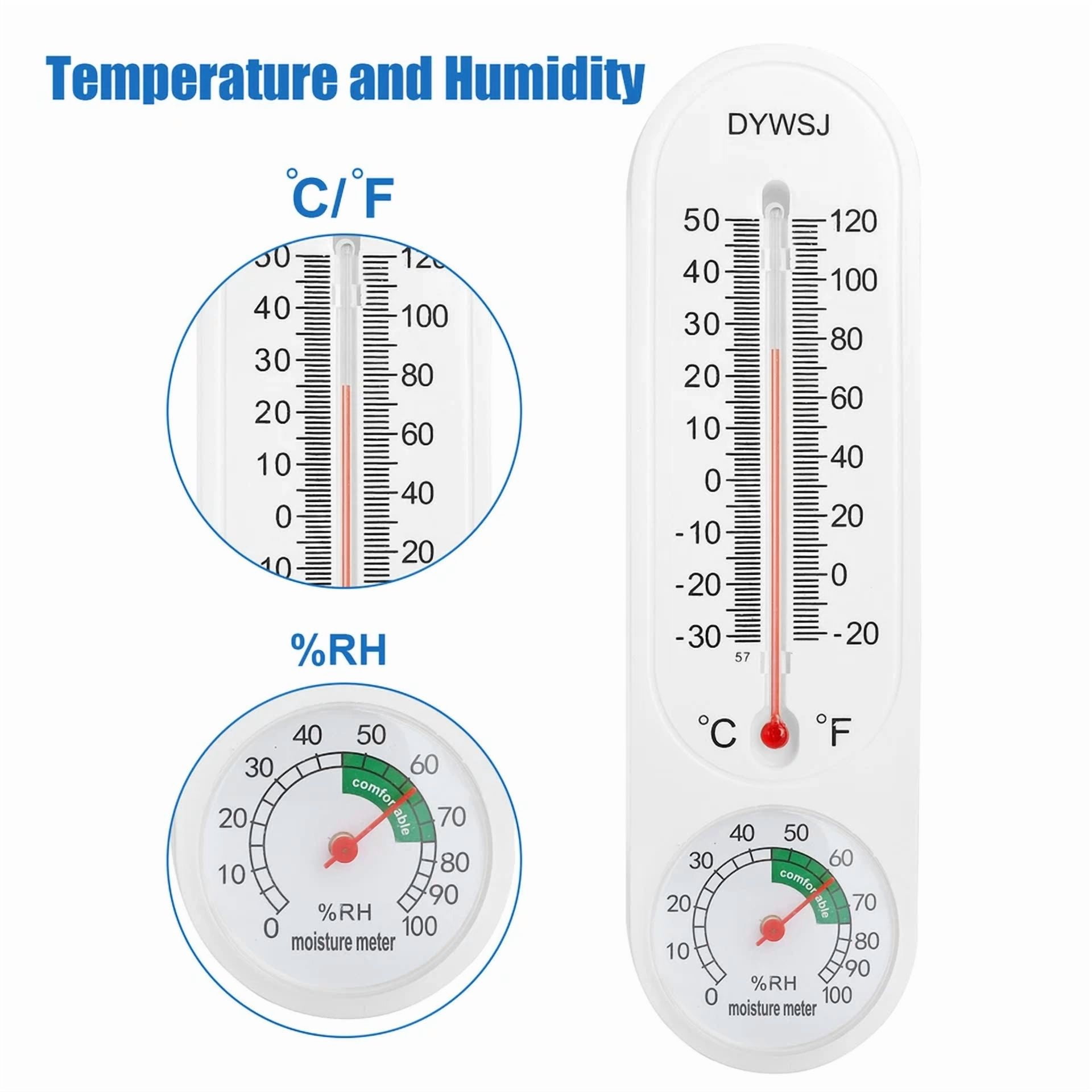 3 Pcs Wall Thermometers Garden Greenhouse Yard Humidity Meter For Indoor Outdoor