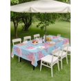 thumbnail image 4 of Outdoor Tablecloth with Umbrella Hole for Patio/Picnic/Party/Camping, Pink Blue Castle Waterproof Table Cloth Rectangle Table Cover Washable, Balloon Modern Art Stars Moon (60"x 102"), 4 of 8