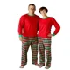 thumbnail image 3 of Conjunto de pijamas navideños 2024 con estampado de rayas para madre, padre e hijos, ropa de dormir informal suave de 2 piezas, atuendo de aspecto familiar, 3 of 5