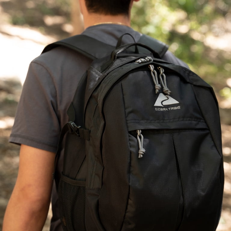 Ozark Trail Hiker Backpack 25 Liter, Black, Polyester, Adult, Teen