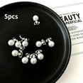 thumbnail image 5 of 5pcs/bag Mini 1cm White Pearl Imitation Hair Clips Girls Headwear Small Claws Hair Accessories Kids Children Women Jewlry Gifts, 5 of 6