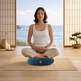 thumbnail image 7 of Node Fitness Zafu Meditation Cushion, 15" Round Buckwheat Yoga Pillow with Organic Cotton Cover - Teal, 7 of 7