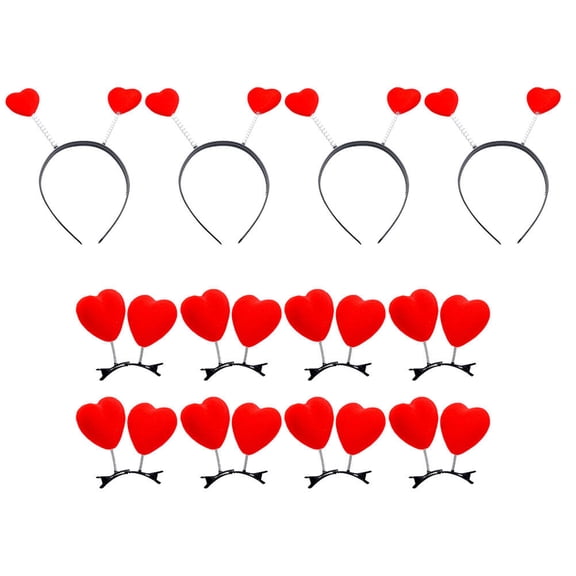 LULULION 1Set Red Valentines Headband Heart Design Lightweight Comfortable Wear