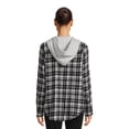 thumbnail image 3 of Time and Tru Women's Hooded Flannel Shirt, Sizes S-XXXL, 3 of 5