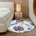 thumbnail image 2 of Seahorse Coral Coastal Round Area Rug 7Ft Washable Circle Rugs for Dorm Laundry Room, Nautical Summer Beach Ocean Sea Non-Slip Carpet Floor Mats Indoor Outdoor Carpet Runner Aesthetic Home Decor, 2 of 8