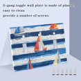 thumbnail image 3 of Yayeee Toggle Light Switch Wall Plate 3-Gang 6.37"x4.48" Decorative Outlet Cover, Blue Sailboats, 3 of 7